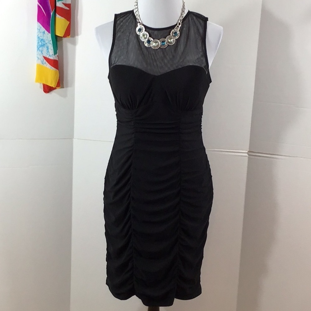 Eliza J black ruched date dress 8